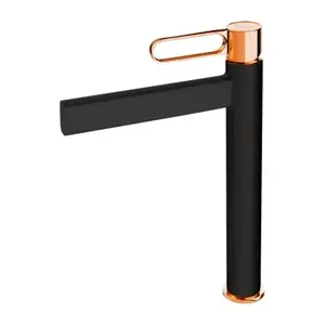 Imagine Baterie lavoar inalta FDesign Zaffiro negru mat-rose gold auriu monocomanda
