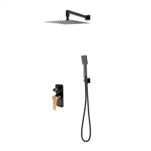 Imagine Sistem de dus incastrat FDesign Seppia negru mat-rose gold lucios