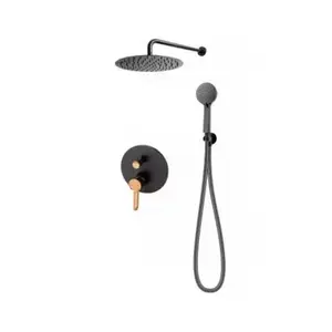 Imagine Sistem de dus incastrat FDesign Zaffiro negru-rose gold