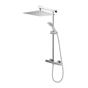 Imagine Sistem de dus FDesign Anima Quadro crom lucios cu baterie termostatata