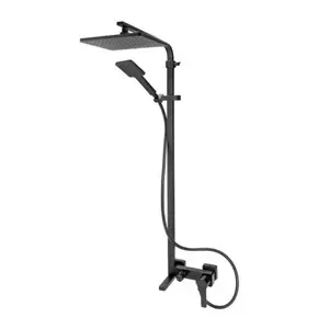 Imagine Sistem de dus FDesign Origio negru mat cu baterie monocomanda