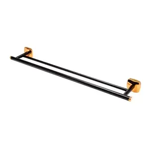 Imagine Suport prosop dublu FDesign Merida negru-rose gold 60 cm