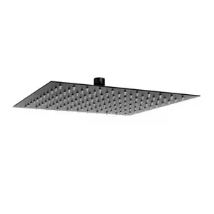 Imagine Palarie de dus patrata FDesign Inula negru mat 1 functie 300x300 mm