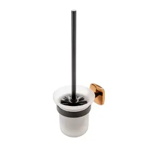 Imagine Perie WC cu suport FDesign Merida negru-rose gold