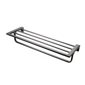 Imagine Suport prosop FDesign Piazza 60 cm negru mat cu raft