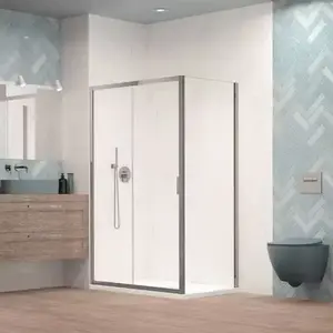 Imagine Set promotional cabina de dus Radaway Alienta DWJ+S crom 120x90 cm cu cadita si sifon