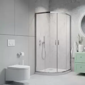 Imagine Cabina de dus semirotunda Radaway Alienta A cu usi culisante 90x90 cm crom lucios
