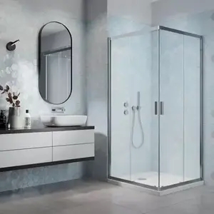Imagine Cabina de dus patrata Radaway Alienta C cu usi culisante 80x80 cm crom lucios