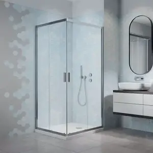 Imagine Cabina de dus dreptunghiulara Radaway Alienta D cu usi culisante 80x100 cm crom lucios