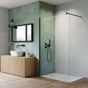 Imagine Cabina dus Walk-In Radaway NES II 80x200 cm negru mat