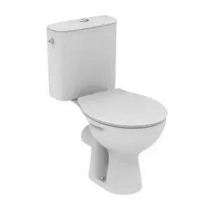 Imagine Set PROMO vas WC pe pardoseala Vidima Ulysse S cu rezervor aparent si capac polipropilena alb