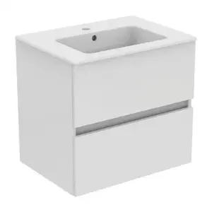 Imagine Set PROMO mobilier baza si lavoar Ideal Standard Eurovit alb lucios 61x56.5 cm