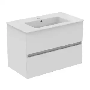 Imagine Set PROMO mobilier baza si lavoar Ideal Standard Eurovit alb lucios 81x56.5 cm