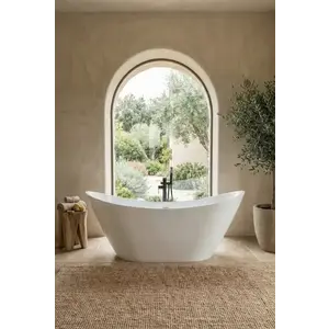Imagine Cada freestanding Coloana Vela 170x75 cm acril alb