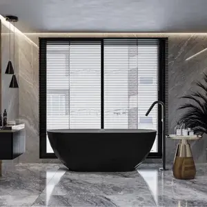 Imagine Cada freestanding 165x76 cm compozit Coloana Sapfire, negru mat