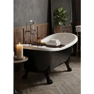 Imagine Cada freestanding compozit Coloana Mirabella 175x80.5 cm negru lucios