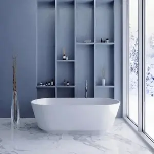 Imagine Cada freestanding compozit Coloana Siena 180x80 cm alb lucios