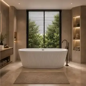 Imagine Cada freestanding Sanotechnik Tivoli, 170x75x58 cm din acril alb