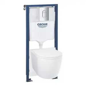 Imagine Set Rapid 5 in 1 Vas wc cu capac soft close, clapeta Arena Cosmopolitan Grohe Bau Ceramic