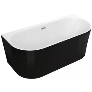 Imagine Cada freestanding semirotunda Spatio Sola acril 160x75 cm, negru lucios