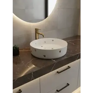 Imagine Lavoar Terrazzo Alb pe blat A524-DC01