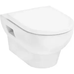 Imagine Vas wc Hansgrohe GladeLake S cu capac soft-close suspendat fără margine alb lucios