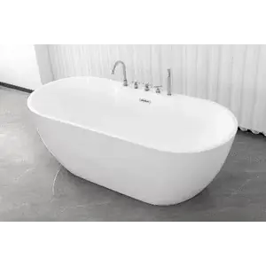 Imagine Cada freestanding Sanotechnik Aruba white, baterie inclusa crom, acril, 170x75x58 cm