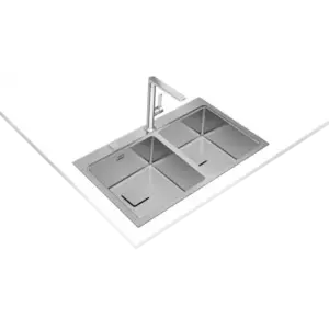 Imagine Chiuveta bucatarie Teka Premium Zenit RS15 2B 86 cu 2 cuve, 860x520cm, inox