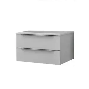Imagine Set mobilier suspendat si lavoar Kolpasan, Tara, 91 cm, alb mat