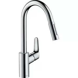 Imagine Baterie bucatarie cu dus extractibil Hansgrohe Focus M41 240 crom lucios