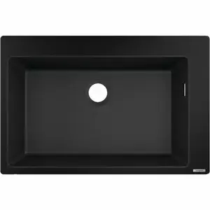 Imagine Chiuveta compozit Hansgrohe S51 SilicaTec negru grafit 77x51 cm