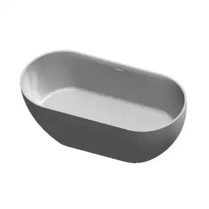 Imagine Cadă freestanding Fluminia, Vezuv, din cast marble, cu preaplin 170 x 80 x h61 cm, alb mat
