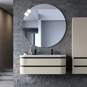 Imagine Set mobilier suspendat si lavoar, Kolpasan, Vittoria, 120 cm, beige mat