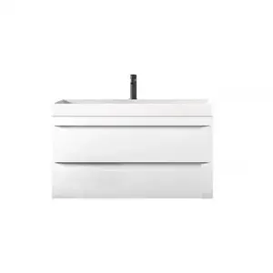 Imagine Set mobilier suspendat si lavoar, KolpaSan, Naomi, 80 cm, alb