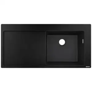 Imagine Chiuveta compozit Hansgrohe S51 SilicaTec negru grafit dreapta 105x51 cm