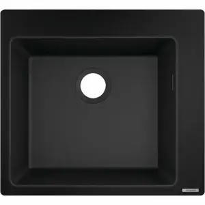 Imagine Chiuveta compozit Hansgrohe S51 SilicaTec negru grafit 56x51 cm