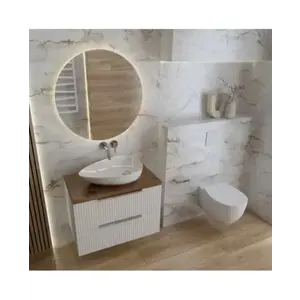 Imagine Mobilier pentru lavoar pe blat Spectrum, Omaha, finisaj riflat, 60 cm, alb