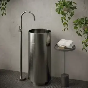 Imagine Lavoar Freestanding din Inox Elegant cu Baza Mata