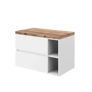 Imagine Set mobilier pentru lavoar pe blat Fluminia, Genova 80, cu blat și raft deschis