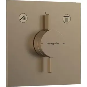 Imagine Baterie dus incastrata bronz periat Hansgrohe DuoTurn E 2 functii