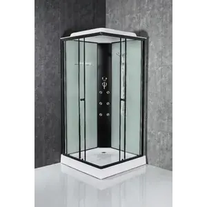 Imagine Cabina de dus completa, negru, 100x100x215cm