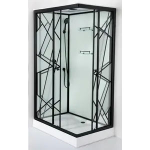 Imagine Cabina de dus completa, negru, 120x80x215cm