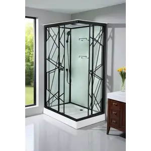 Imagine Cabina de dus completa, negru, 120x90x215cm