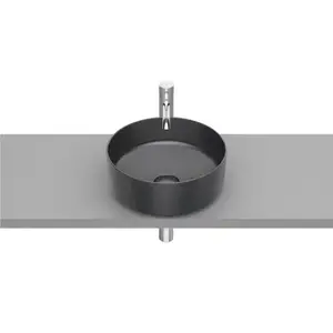 Imagine Lavoar baie pe blat, antracit, rotund Roca Inspira Round 37x37 cm