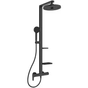 Imagine Coloana dus cu baterie fara termostat Ideal Standard Ceraflow Alu+ si doua rafturi, negru mat