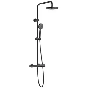 Imagine Coloana dus cu baterie si termostat Roca Victoria-T, negru mat