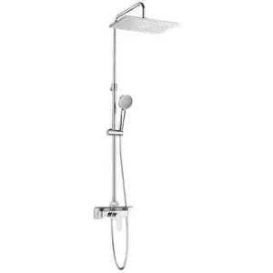 Imagine Coloana dus cu baterie fara termostat Roca Even-M, cu inaltime ajustabila si polita, cap dus 36x24 cm