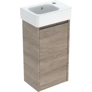 Imagine Set lavoar si mobilier Geberit Selnova Square, 36x25x70 cm, nuc hicori