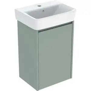 Imagine Set lavoar si mobilier Geberit Selnova Square, 45x34x70 cm, verde salvie mat