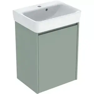 Imagine Set lavoar si mobilier Geberit Selnova Square, 50x38x70 cm, verde salvie mat